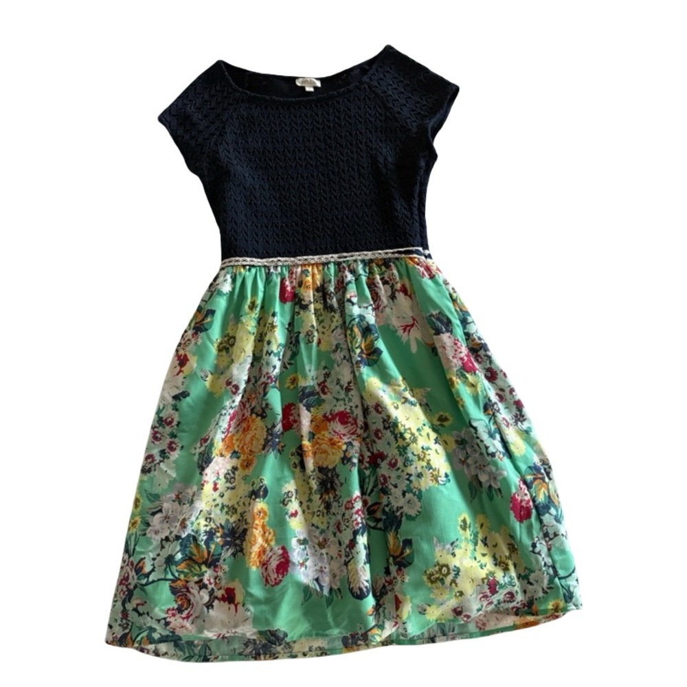 Anthropologie Weston Wear Arcata Dress S crochet top floral lined spring summer - Picture 2 of 8